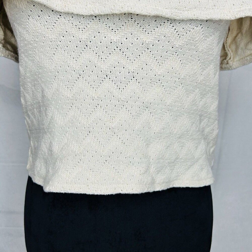 Madewell Cream Knit Sleeveless Top Ruffle Tank Women's Sz XXS - Picture 3 of 8